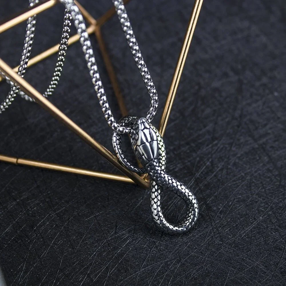 Punk Wind Snake King Necklace for Men, BL55590011